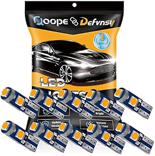 DEFVNSY - Pack of 10 Red T5 W3W W1.2W 73 74 286 17 18 27 37 70 79 85 86 2721 Super bright 3030 LED Ceramic for Car Auto Side Wedge Gauge Dashboard Instrument Panel Lights Lamp 12V
