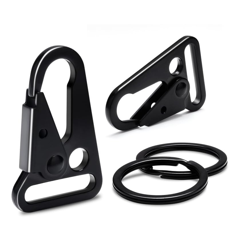 EVALUEMART Metal Tactical Snap Hook 1 Inch with Ring | Heavy Duty Keychain Clip for Car Keys Paracord Bracelets Necklaces Molle Bags Lanyards Outdoor Camping Hiking Travel Accessories - Black-picture-25