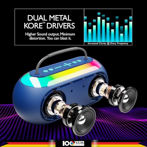 Image of Blaupunkt ATOMIK Kolors 35W Party Speaker Boombox | Powerful Loud & Clear Sound | EFF Voice Changer Wireless Karaoke Mic | Portable Carry Handle | Perfect Outdoor Sound Partner for Travel & Parties