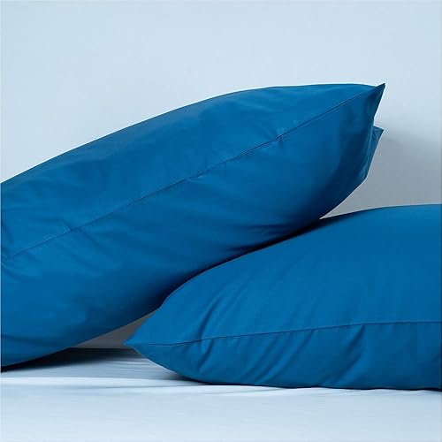 Miniatura 7 de Juego de 2 fundas de almohada de 400 hilos 100% algodón de fibra larga, duraderas y sedosas, ropa de cama natural de lujo clase de hotel (tamaño