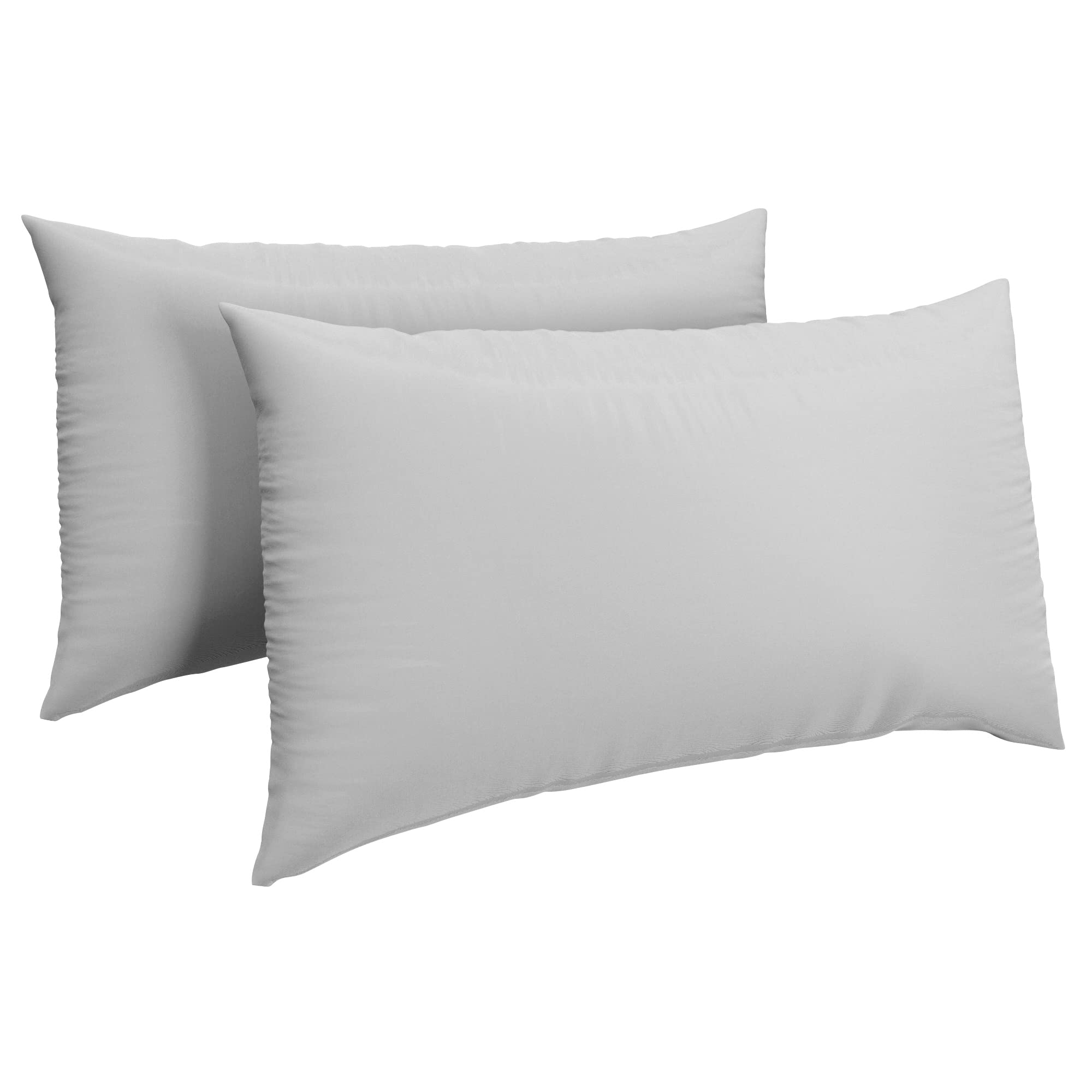 HOME ACE Silver Pillow Cases 2 Pack 50CM x 75CM, Poly Cotton Pillow Cases 2 Pack Housewife Pair of Pillowcases, Easy Care Soft Stain Resistant Envelope Closure Standard Pair of Pillow case