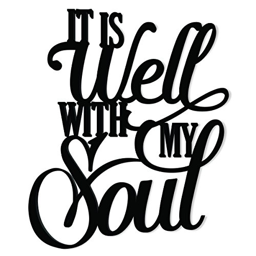 MRC Wood Products Recorte de Madera con Texto en inglés «It is Well with My Soul Word Art