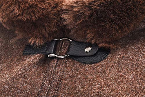 Image of ZLYC Women Winter Fashion Faux Fur Trim Layers Hooded Cardigan Warm Cape Sweater Cloak