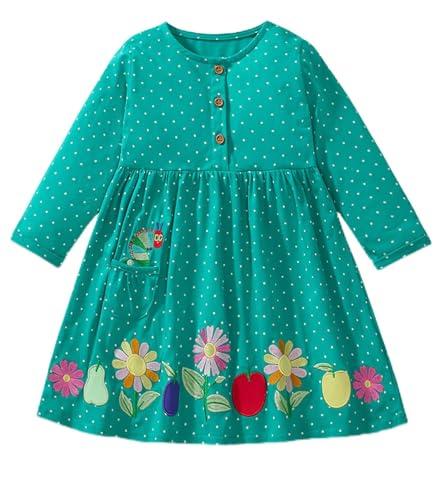 Toddler Girls Long Sleeve Cotton Dress Spring Fall Winter Casual Jersey Dress