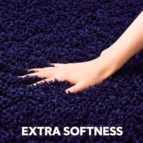 Image of Super Soft Microfiber Bedside Runner for Bedroom, Kitchen, Office, 2 x 5 Feet, Colour: Blue, Thickness 1.5 Inches