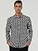 uxcell Men's Shirts Polka Dots Long Sleeve Slim Fit Printed Dress Button Down Shirt 38 Black
