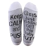 Non-Skid Push Socks,Labor Delivery Hospital Maternity Inspirational Pregnant Push Socks Baby Shower Gift for the Mom to Be (Grey)