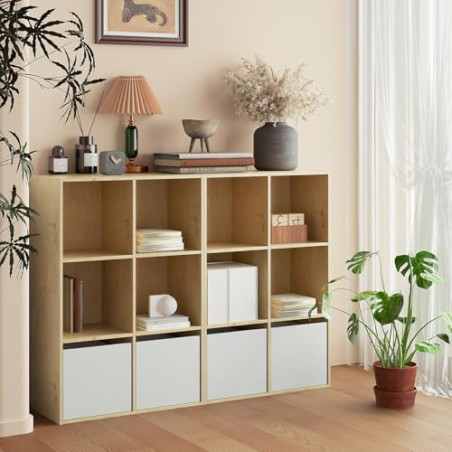 White Oak 6-Cube Storage Organizer, 11in Shelf, Home & Office