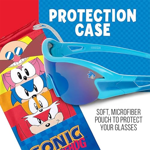 Sun-Staches Sega Sonic Sunglasses - Stylish, Comfortable & Durable UV-Protective Kids Glasses With Soft Carrying Case - Official Accessories for Boys4