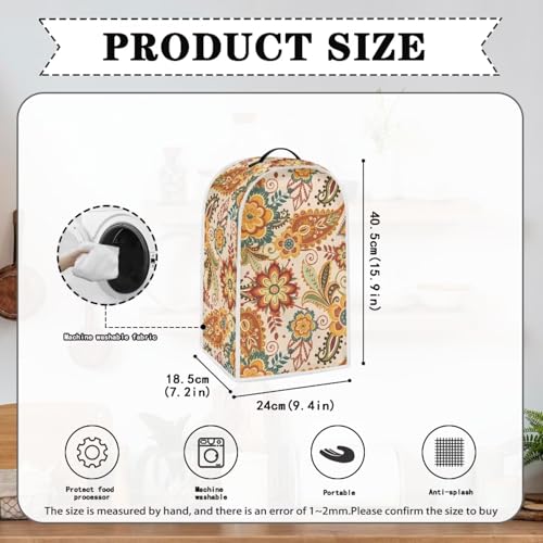 Image of Talayituse Paisley Flower Print Blender Dust Cover, Fingerprint Protection Cover for Stand Mixer or Coffee Machine, Home Kitchen Appliance Covers for Stain Dust Resistant Supplies