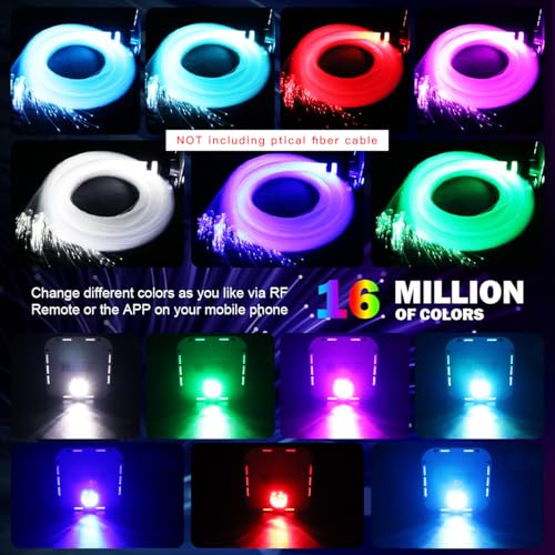 Image of AMKI High Brightness 32W Twinkle Sound Mode RGBW Light Source Engine Driver Remote /APP Control Starlight Box Motor for Fiber Optic Star Ceiling Light Kit