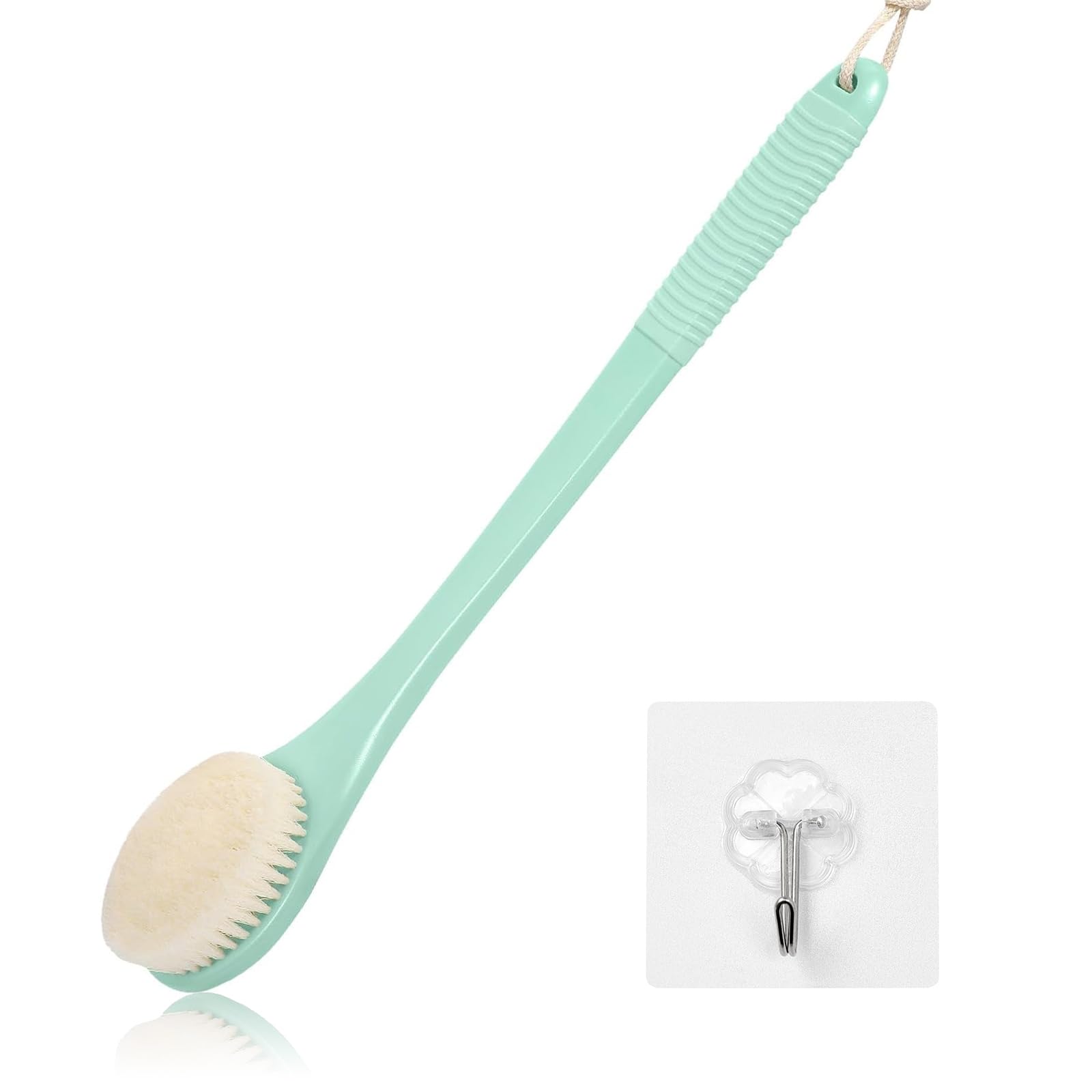ROLIZOE 17-Inch Back Scrubber for Shower Anti-Slip Exfoliating Body Brush for Bath Gentle Back Brush for Shower for Men and Women