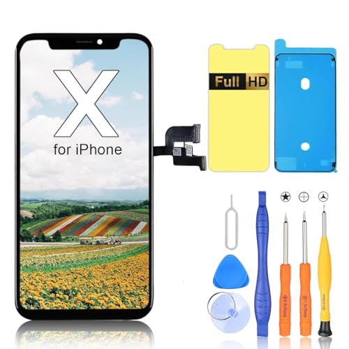 Ayake for iPhone X Screen Replacement 5.8-inch LCD Display Full HD and Touch Digitizer Assembly True Tone Programmable Face ID Remains with Tool Kits for Model A1865 A1901 A1902
