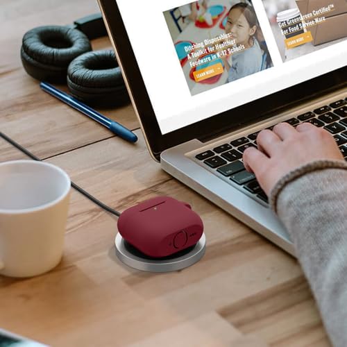 Image of Tobfit Case for AirPods 4 Case Cover 2024 with Lanyard & Keychain, Soft Silicone Protective Case for Apple AirPods 4th Generation, Full Protection, Support Wireless Charging - Wine Red