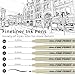 Qionew Micro Fineliner Pens, 6 Pack, Black Fineliners, Multiliner Pen Fine Line Waterproof Ink Set, Study Supplies, artist illustrations, sketches, Bible diaries, Black Art Pens