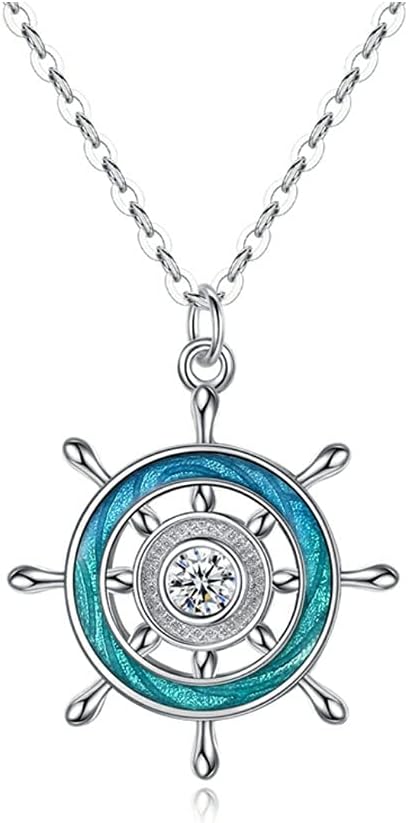 jbshop Collares Collar de Plata esterlina Exquisita, Collares, implicación Monta el Viento y Las Olas a la Otra Orilla de la Felicidad Collares de Mujer (Color : A)