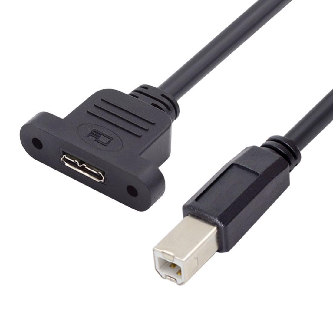 QIANRENON Micro-USB Inbouwadapter – Schroefdraad M21, 30 Cm Kabel, Voor Dashboard, Boot Of Bureau
