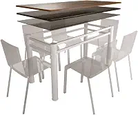 Base Para Mesa De Vidro Jantar 6 Lugares Branca Retangular