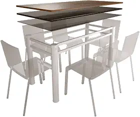 Base Para Mesa De Vidro Jantar 6 Lugares Branca Retangular