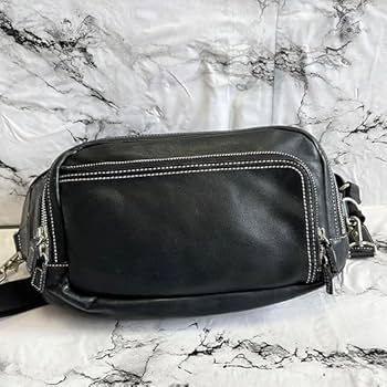 希少 キタムラ ショルダーバッグ レザー 高田純次 コラボ 黒 斜め掛け 激レア 高田純次コラボ キタムラ ボディバッグ 斜め掛け レザー