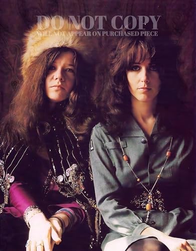 Póster de Janis Joplin y Grace Slick, retrato impreso de 8 x 10 de la música estadounidense