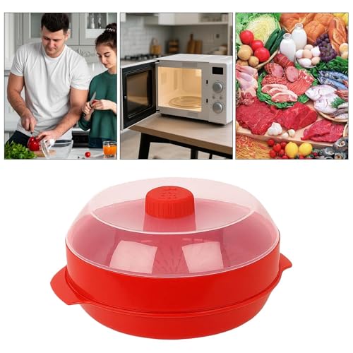 Microwave Steamer, Heat-Resistant Veggie Steamer, 8.27x8.27x7.09 inches Quick Healthy Kitchen Utensils with Lid, Steam Cooking for Home Dormitory Hotel Restaurant and Meal Prep Use – Image 6