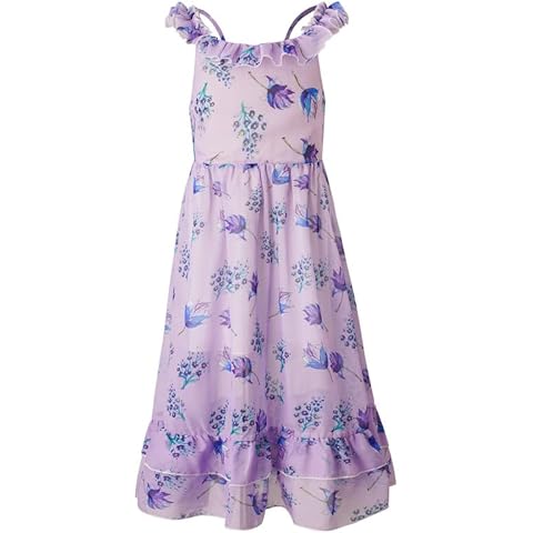 BONNY BILLY Mädchen Kleider Freizeit Blumen Sommerkleid Strandkleid Chiffonkleid Maxikleid Cover