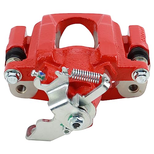 Image of TRQ Rear Right Brake Caliper Red with Mounting Bracket Performance