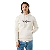 Pepe Jeans Felpa con Cappuccio Macbeth Plain Hoodie da Uomo, Beige (Bianco Avorio)