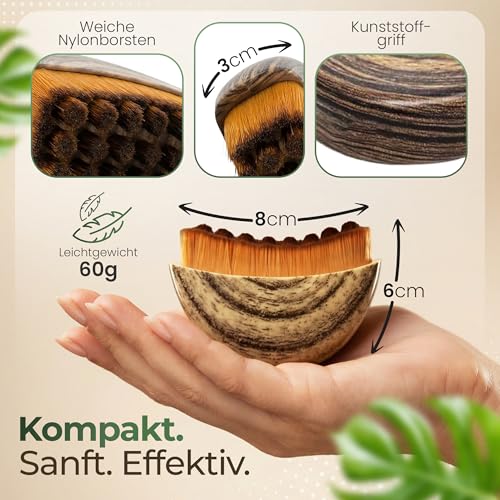 2 Stück hochwertige lymphatische Gesichtsbürste Lymphdrainage Bürste Gesicht Lymphbürste für Gesichtsmassage Massagebürste Alpenfaser Face Brush Massager Trockenbürste mit Naturborsten