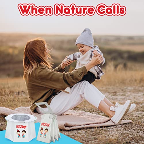 nuby disposable travel potty with liner - foldable and portable potty toddler potty essential for camp trips amp car rides - travel potty for toddler 2 pack