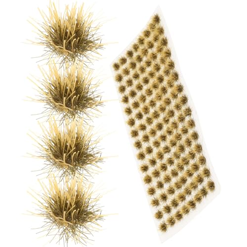 HOMSFOU Touffes D’Herbe Miniatures Décoratives en Résine, 120 Pièces par Boîte, Gazon Synthétique pour Modélisme Ferroviaire, Matériel de Bricolage et Dioramas Miniatures, Décor en Herbe