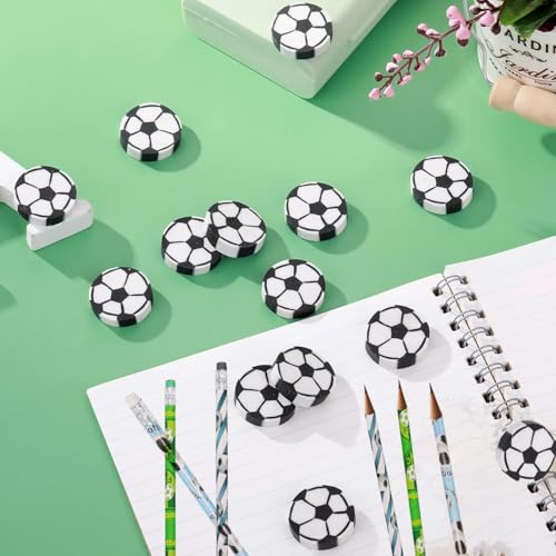 60 Lápices de fútbol con borradores temáticos deportivos miniatura 4