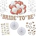 Rose Gold Bachelorette Party Decorations - 55 Piece Decoration Set with Real Rose Gold Glitter Bride to Be Banner, Rose Gold & White Balloons, Bridal Tattoos and Other Bridal & Wedding Shower Supplies