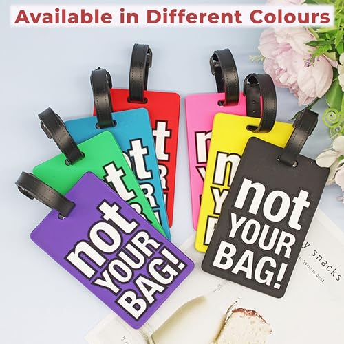 Image of Kraptick Luggage Tags for Travel - Strong & Stylish Bag Identification Tags for Suitcase Lightweight Name Tag for Bags Travel ID Labels for Suitcase, Backpack & School Bags (Pack of 2) (Red,Green)