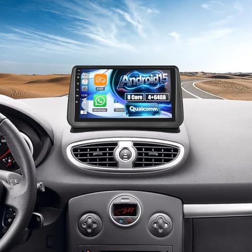 Autoradio pour Renault Clio 3 connecté avec écran tactile 9 pouces et caméra de recul incluse