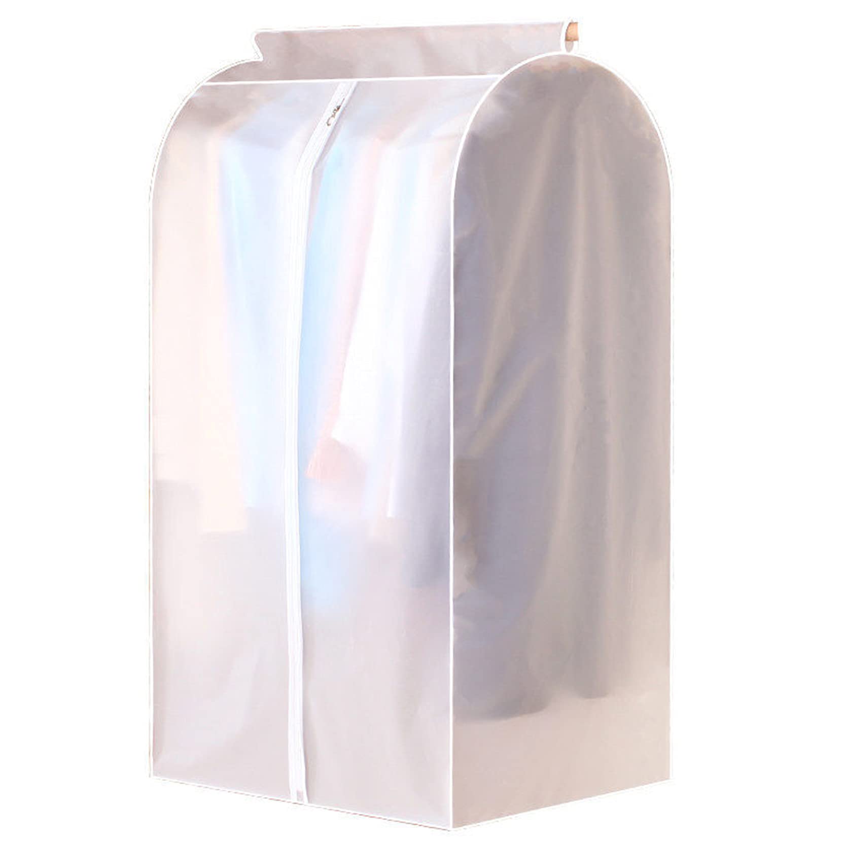 Bolsas protectoras para fundas de ropa, paquete de 2 fundas de ropa engrosadas con cremallera, funda antipolvo impermeable, bolsas de ropa translúcidas para colgar para abrigos, trajes, vestidos