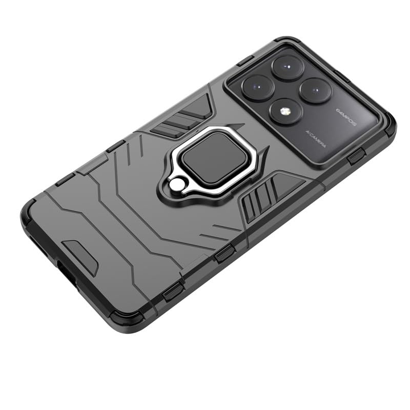 Image of SPAZY CASE Poco X6 Pro 5G Back Cover | Dual Layer Armor Defender Full Body Protective + PC Hybrid Kickstand Back Case Cover for Poco X6 Pro 5G