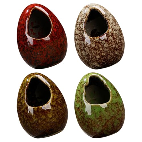 NIYANGLE Set de 4 Floreros de Cerámica para Decoración de Sashimi y Sushi, Vasos Prácticos para Hielo Seco en Decoración del Hogar, Colores, Aptos para Restaurante y Uso Familiar