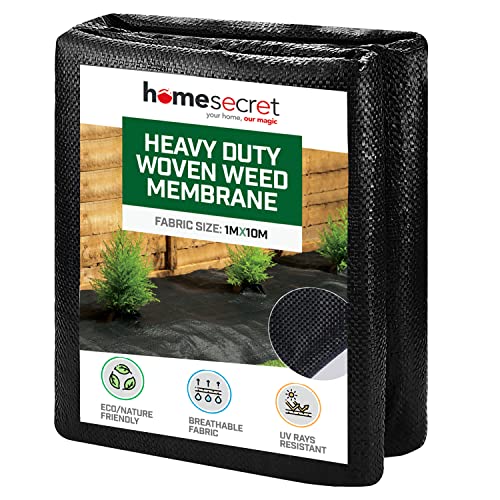 Homesecret 105 GSM Weed Membrane Heavy Duty - 1M x 10M Weed Control Membrane - Garden Membrane Weed...