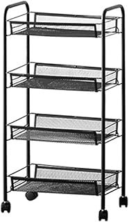 Wózek do przechowywania, stojak do przechowywania warzyw, kosz na owoce i warzywa do układania w stos metalowe kosze do przechowywania koła kuchnia spiżarnia łazienka garaż,4 floors