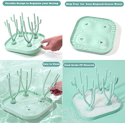 PIQIUQIU Dish Drainer for Baby Bottles Drying Rack Baby Bottles, Bottle Holder Baby, Dish Drainer Bottles 21 x 21 x 16.5 cm - Image 4