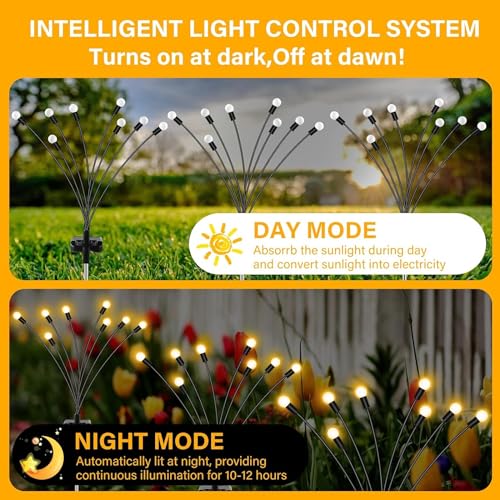 Image of Plastic Firefly Outdoor Solar Decoration Waterproof LED Light For Garden Balcony (Pack Of 1), 4.8 X 4.8 X36.3 cm,Gold
