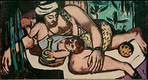 Tableau mère avec un enfant qui joue habiller un grand mur vide toile Max Beckmann