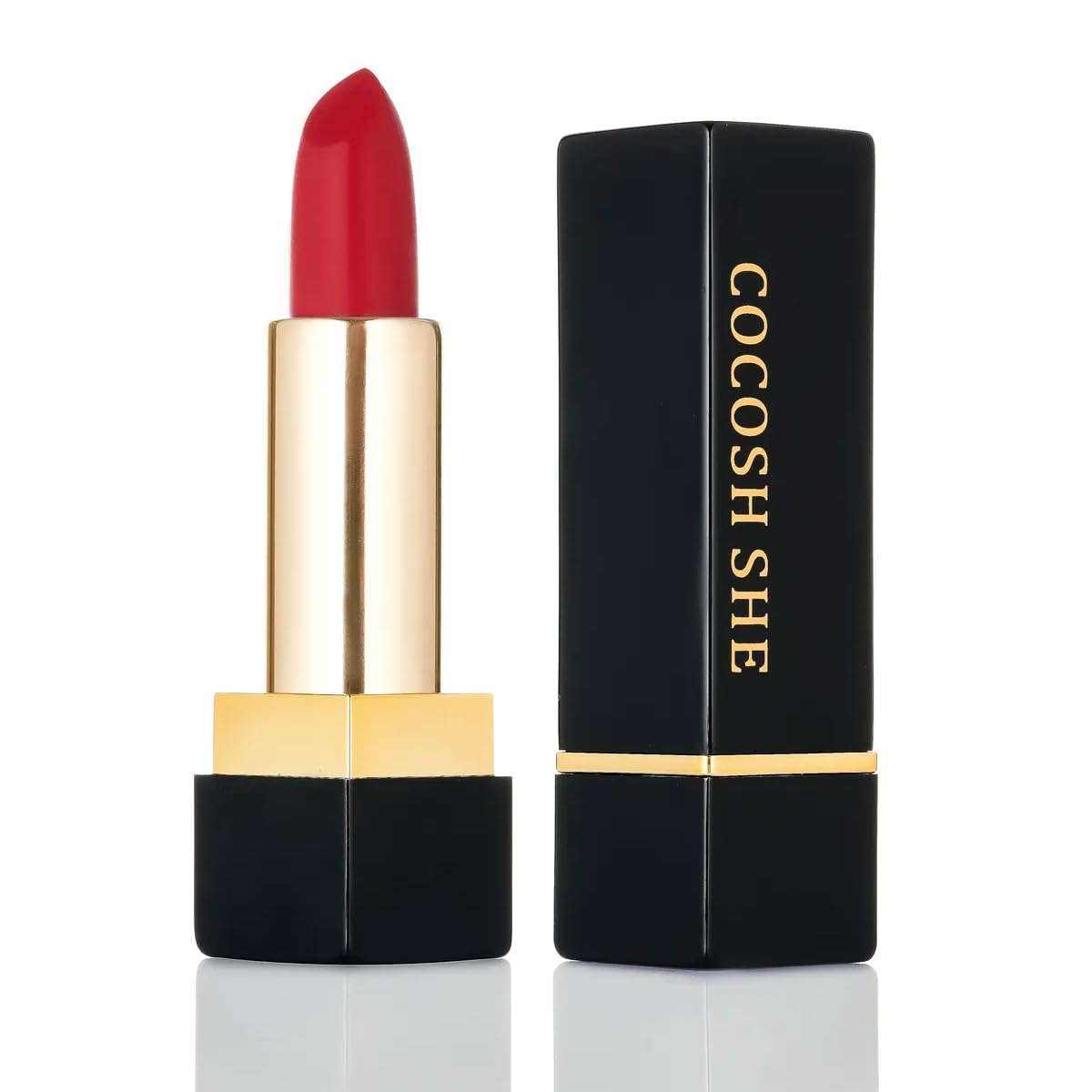 Cocosh She Silk Velvet Lipstick Ruj, Nemlendirici Etki, Yoğun Pigmentasyon, Kadifemsi Dudaklar (02 Crimson)
