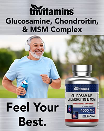 Tnvitamins A8522 Glucosamine, Chondroitin, & Msm (4000 Mg X 240 Capsules) For Men & Women | Joint Support Supplement Complex* thumb #3