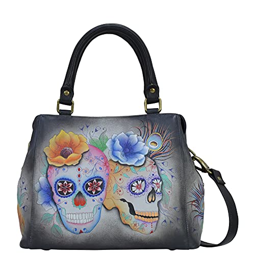 Image of Anuschka Women's Leather Satchel - Hand-Painted Genuine Leather Handbag with Detachable Strap for Everyday Use - 690, Satchel