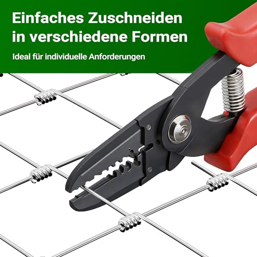 Wiltec Wildzaun 100/08/15 50 m lang, 100 cm hoch, 8 Drahtreihen, 15 cm Maschenbreite, Weidezaun aus Knotengeflecht, Drahtzaun z. B. für Forst- und Landwirtschaft