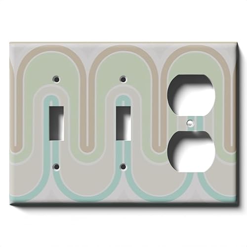 Miniatura 7 de Cubierta decorativa verde del interruptor de la luz de las olas retro - placa de pared de palanca simple