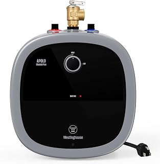 Electric Tank Water Heater 2.5 Gal, 120V Under Sink Mini with Anode Rod CSA | Compact Under Sink Use for Kitchen, Bath, RV, Office – CSA Listed, 6-Yr Warranty, Glass-Lined Tank, Wall or Floor Mount